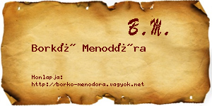 Borkó Menodóra névjegykártya